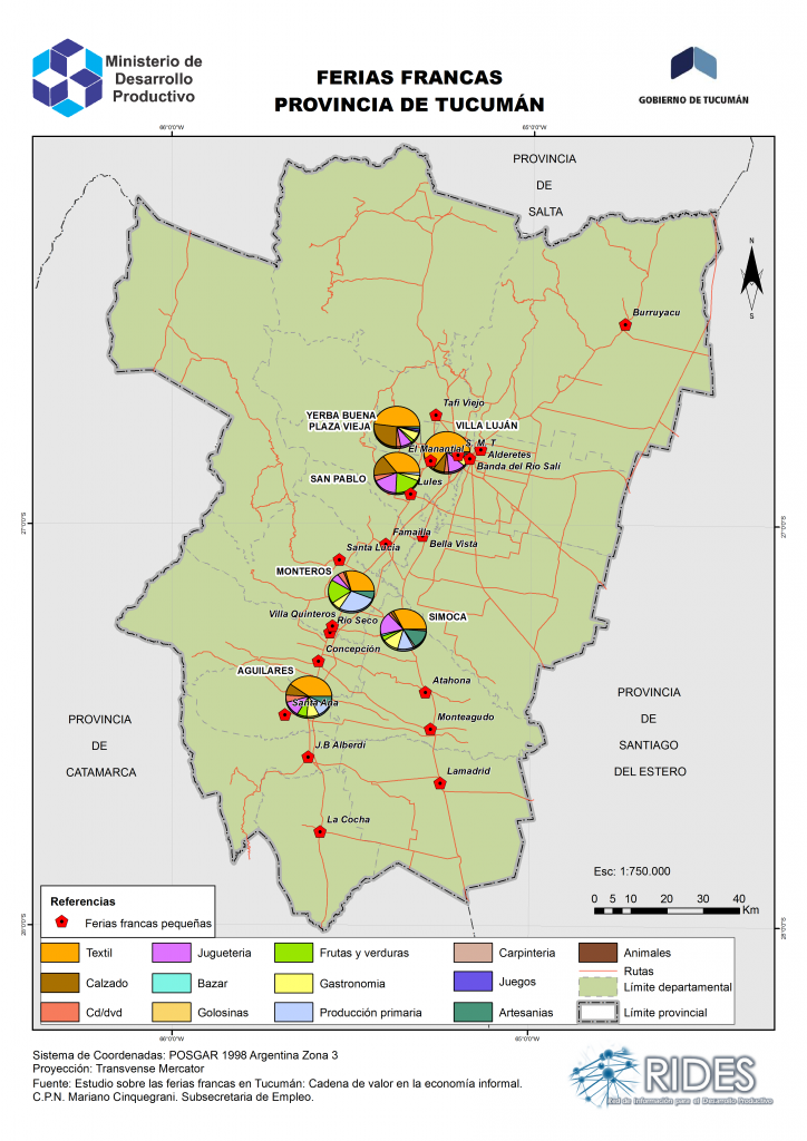 Imagen del Mapa de Ferias Francas – Prov. de Tucumán