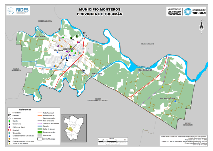 Imagen del Mapa de Municipio de Monteros – Prov. de Tucumán