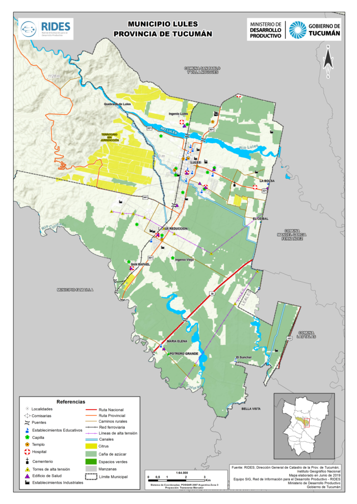 Imagen del Mapa de Municipio de Lules – Prov. de Tucumán