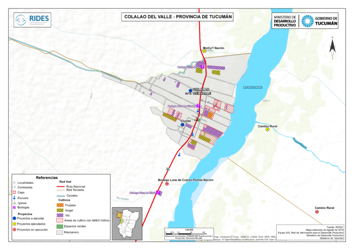 Imagen del Mapa de Localidad de Colalao del Valle – Prov. de Tucumán